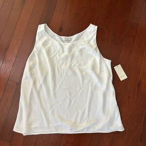 NWT Sejour 100% Silk Woman Plus Size 22W Tank Top Sleeveless cream fully lined